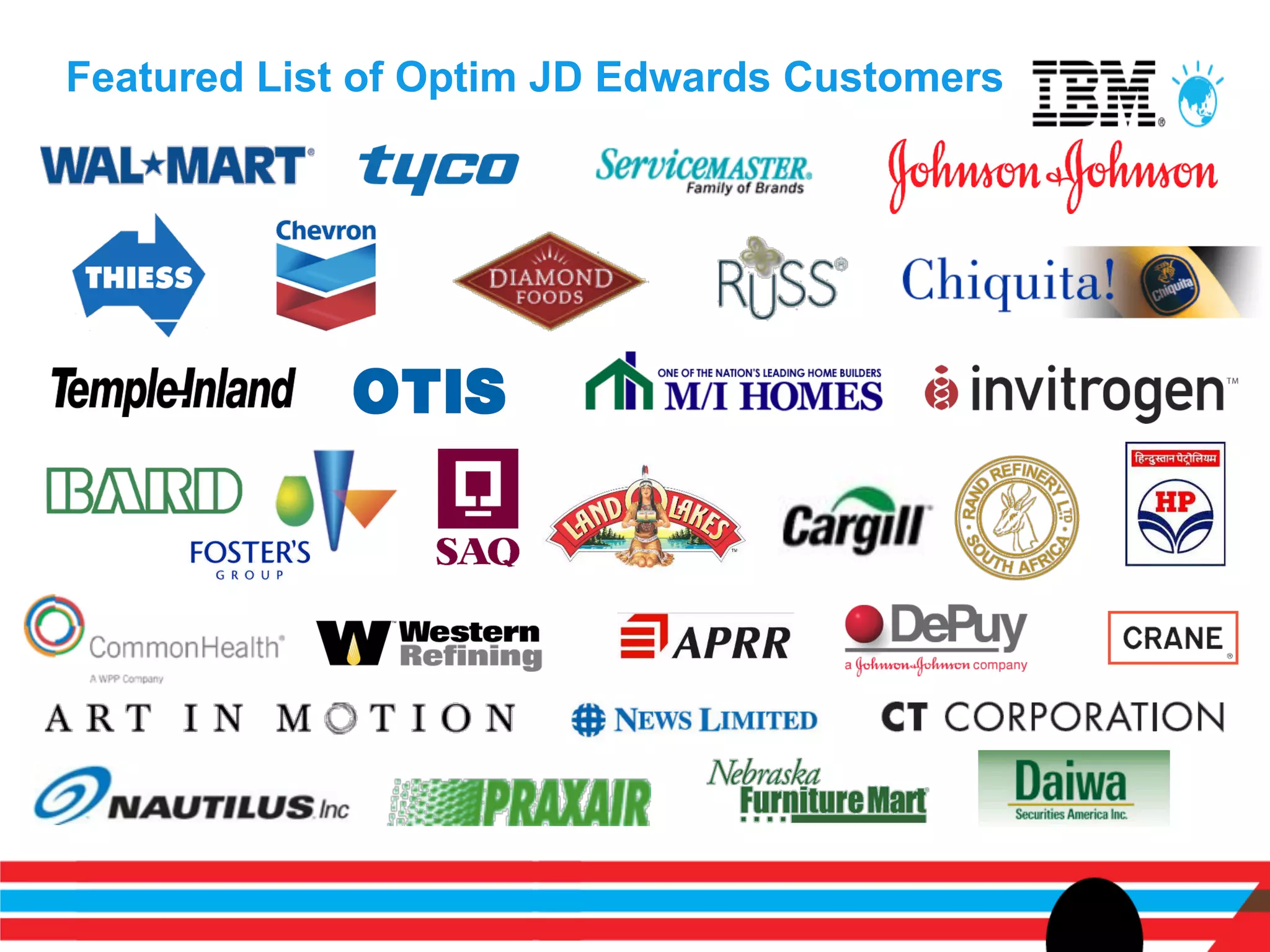 Featured List of Optim JD Edwards Customers
 