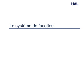 Le système de facettes
 