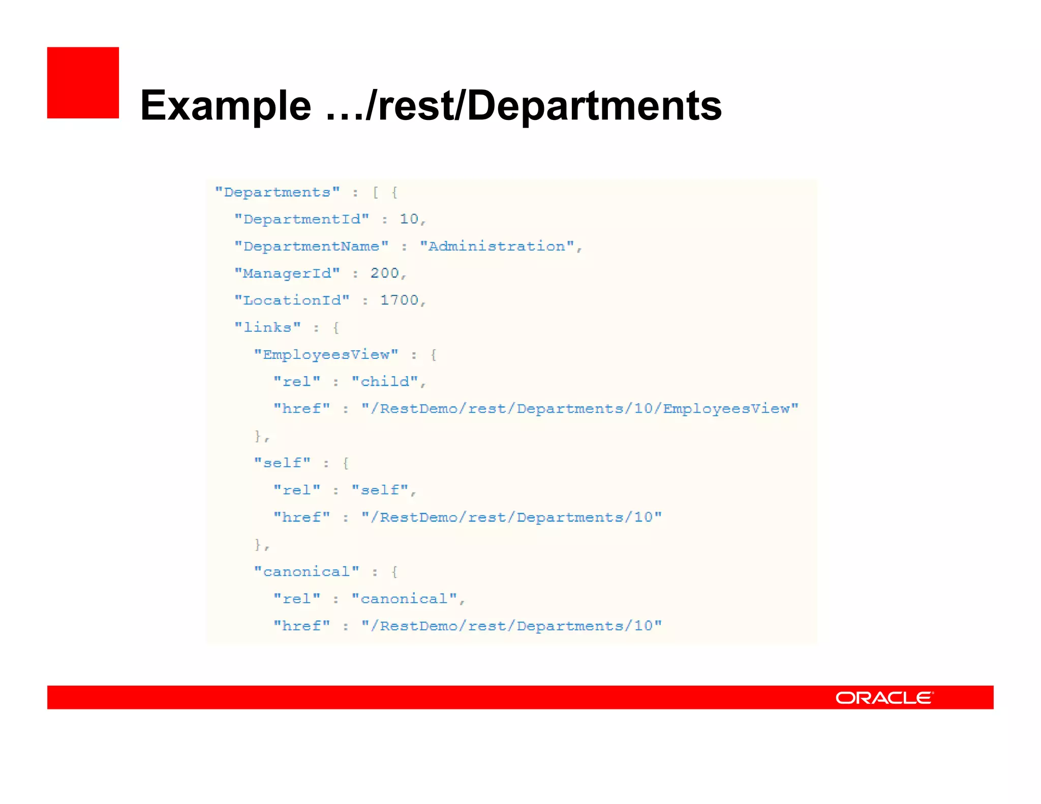 Example /rest/Departments
 