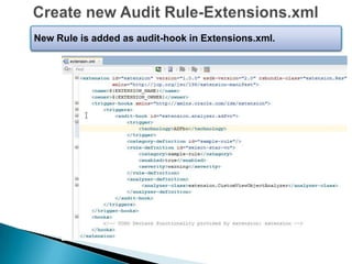 New Rule is added as audit-hook in Extensions.xml.

 