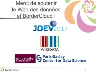 73
Merci de soutenir
le Web des données
et BorderCloud !
 