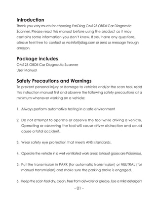 FasDiag OM123 User's Manual PDF