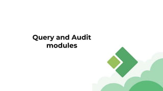 Query and Audit
modules
 