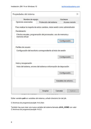 Cómo instalar JDK 14 en Windows 10 | PDF