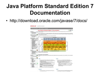 Java Platform Standard Edition 7 Documentationhttp://download.oracle.com/javase/7/docs/