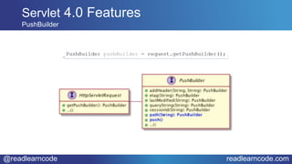 @readlearncode readlearncode.com
Servlet 4.0 Features
PushBuilder
 