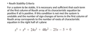 Comprehensive Analysis of Routh Stability Criteria for Control Systems ...