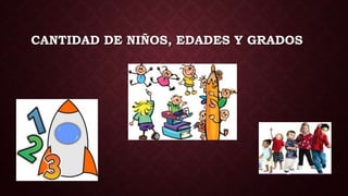 CANTIDAD DE NIÑOS, EDADES Y GRADOS