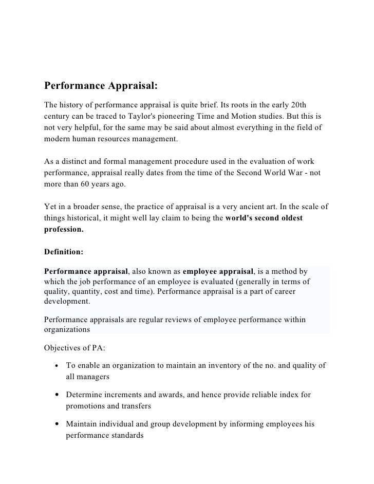 job description d performance appraisal