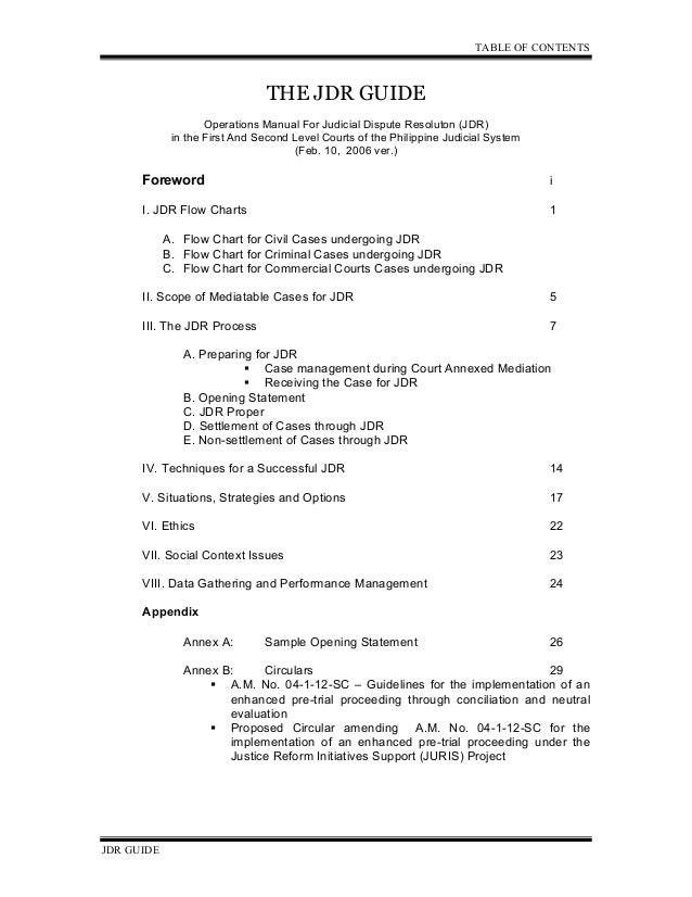 Judicial Dispute Resolution guide