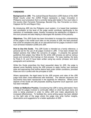 Judicial Dispute Resolution guide | PDF