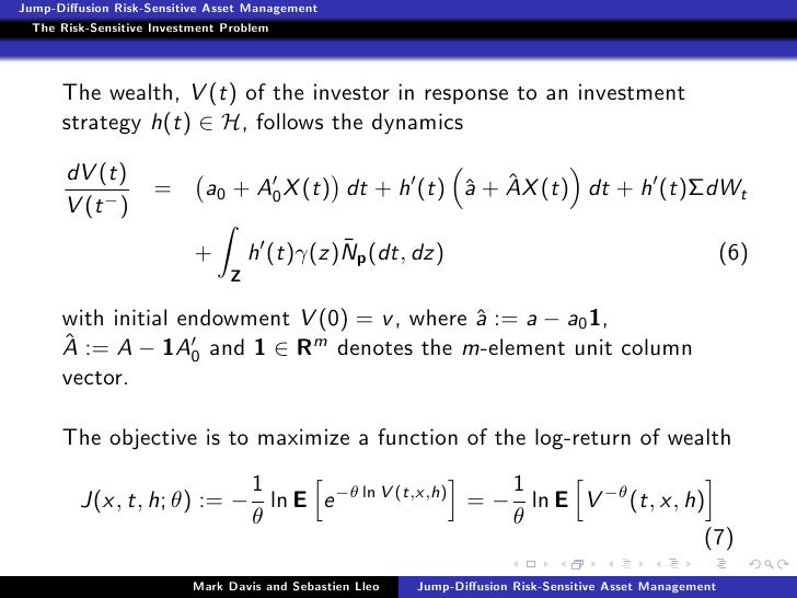 Jump Diffusion Risk Sensitive Asset Management