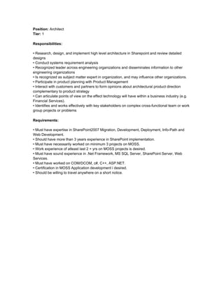Jd sharepoint t1 | DOC