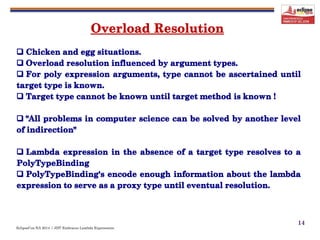 EclipseCon NA 2014 | JDT Embraces Lambda Expressions
14
 
