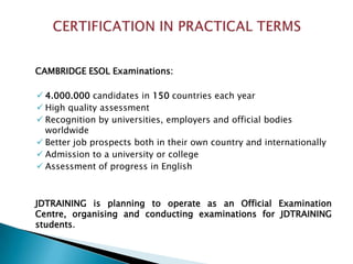 System of learning that prepares and leads students to these certificates