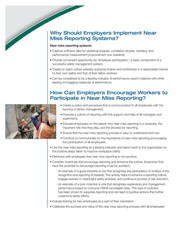 OSHA and National Safety Council What is a Near Miss?