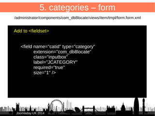 49 
5. categories – toolbar 
JJoooommllaaddaayy UUKK 22001144 
 