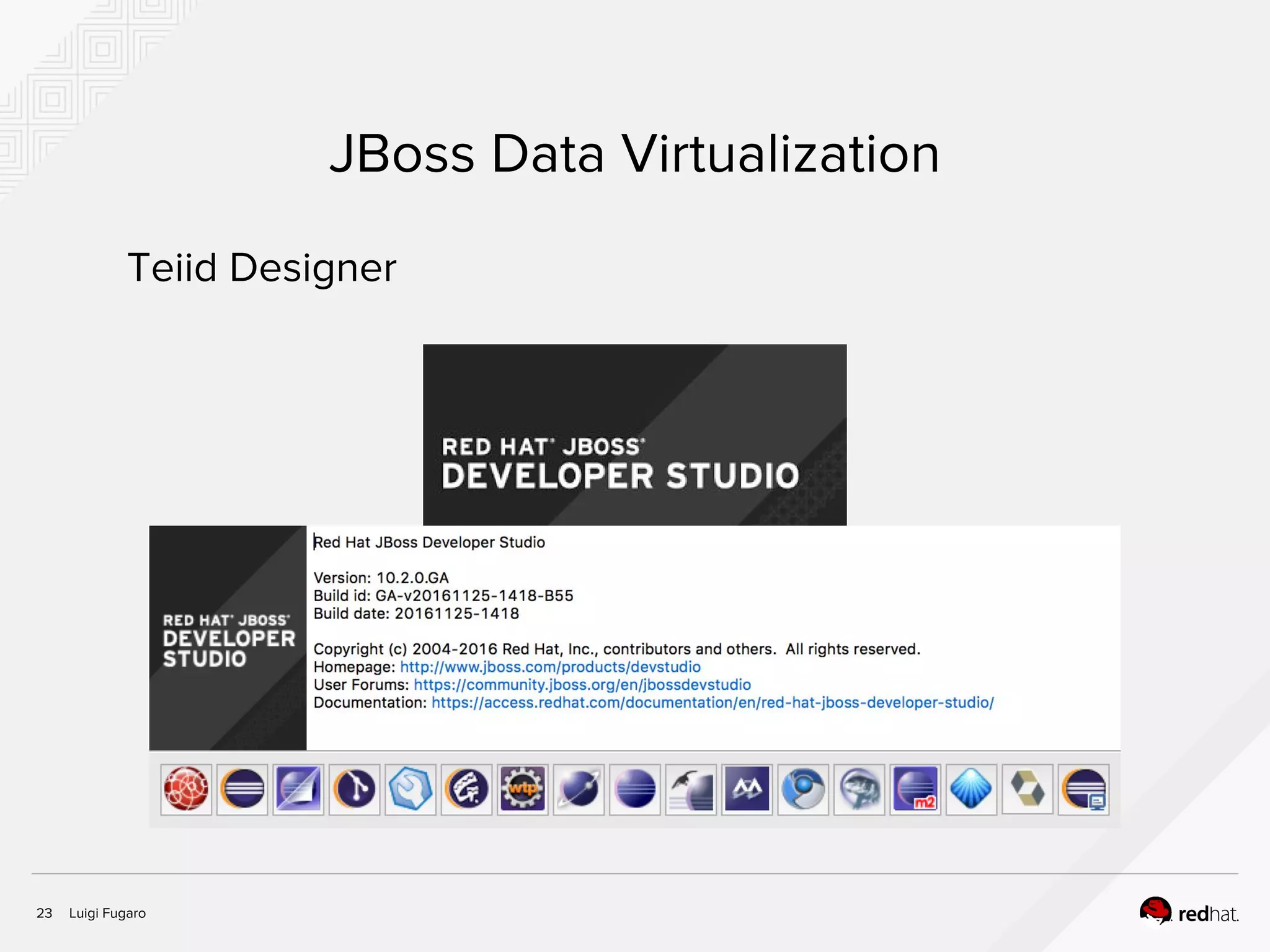 Luigi Fugaro23
JBoss Data Virtualization
Teiid Designer
 