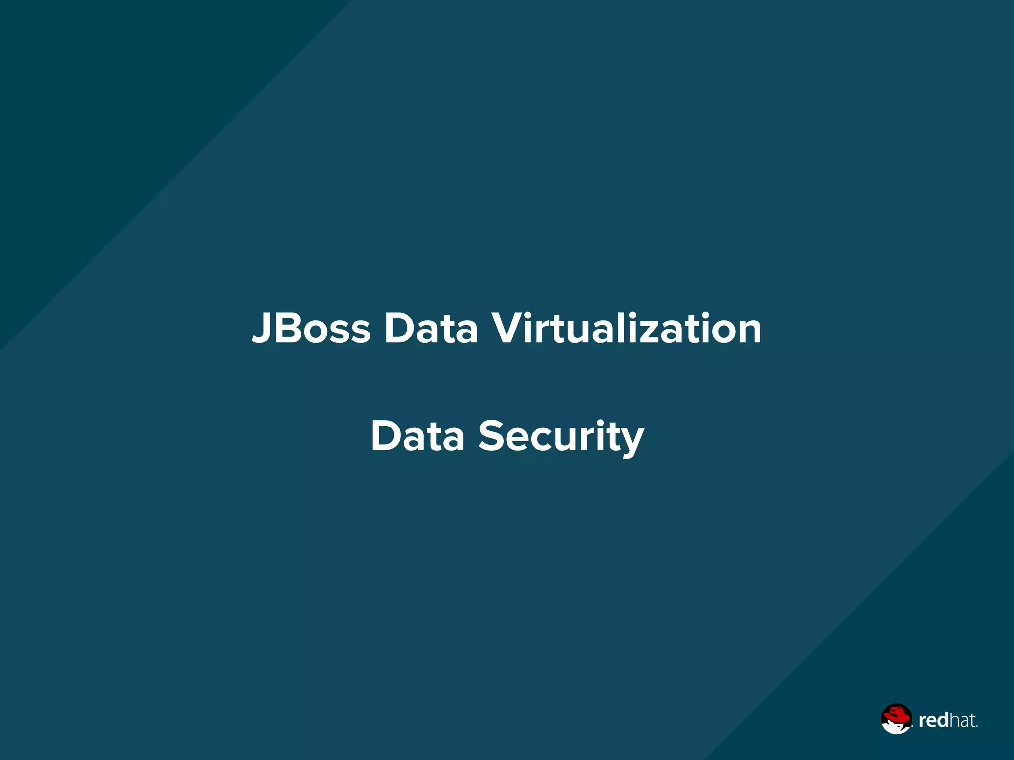 JBoss Data Virtualization
Data Security
 