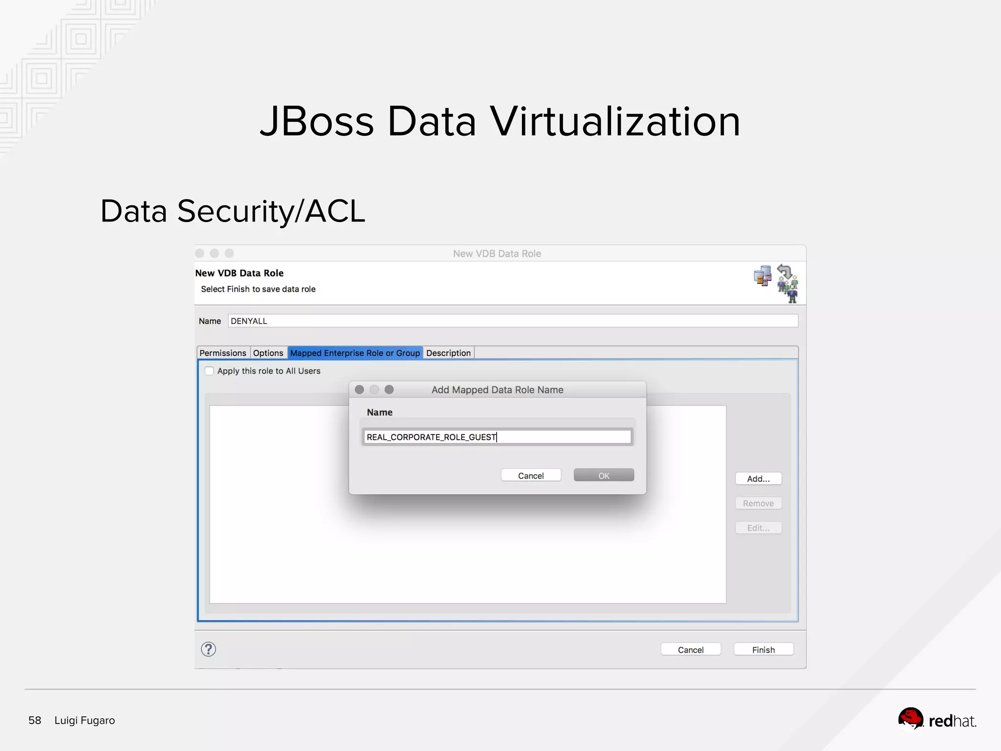 Luigi Fugaro58
JBoss Data Virtualization
Data Security/ACL
 