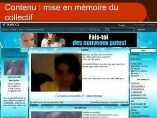 Contenu : mise en mémoire du collectif 