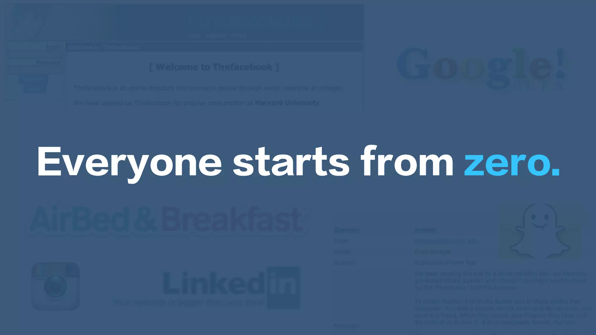 Everyone starts from zero.
 