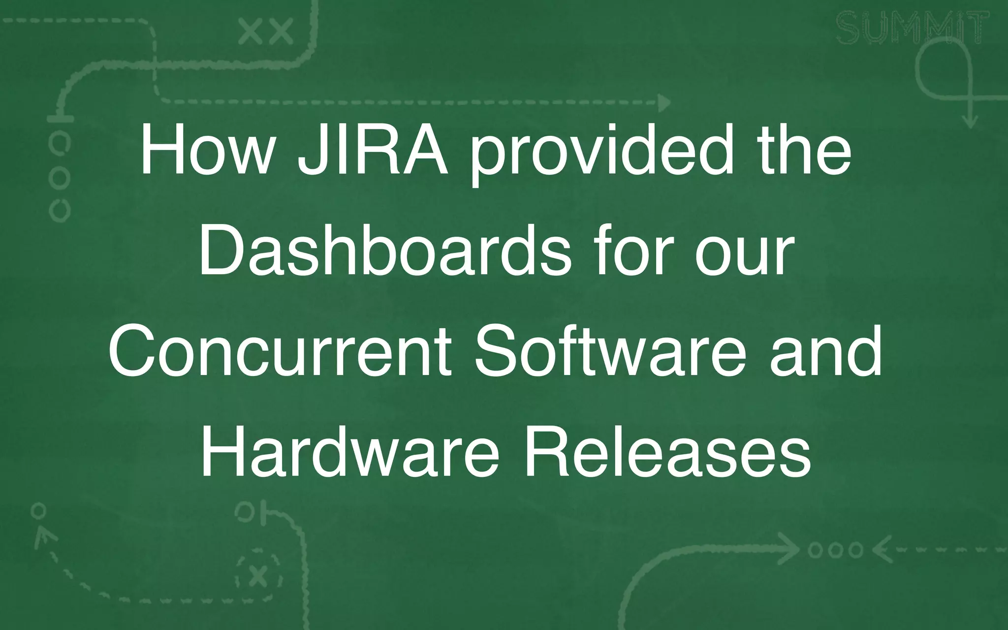 How JIRA provided the
  Dashboards for our
Concurrent Software and
  Hardware Releases  !
 