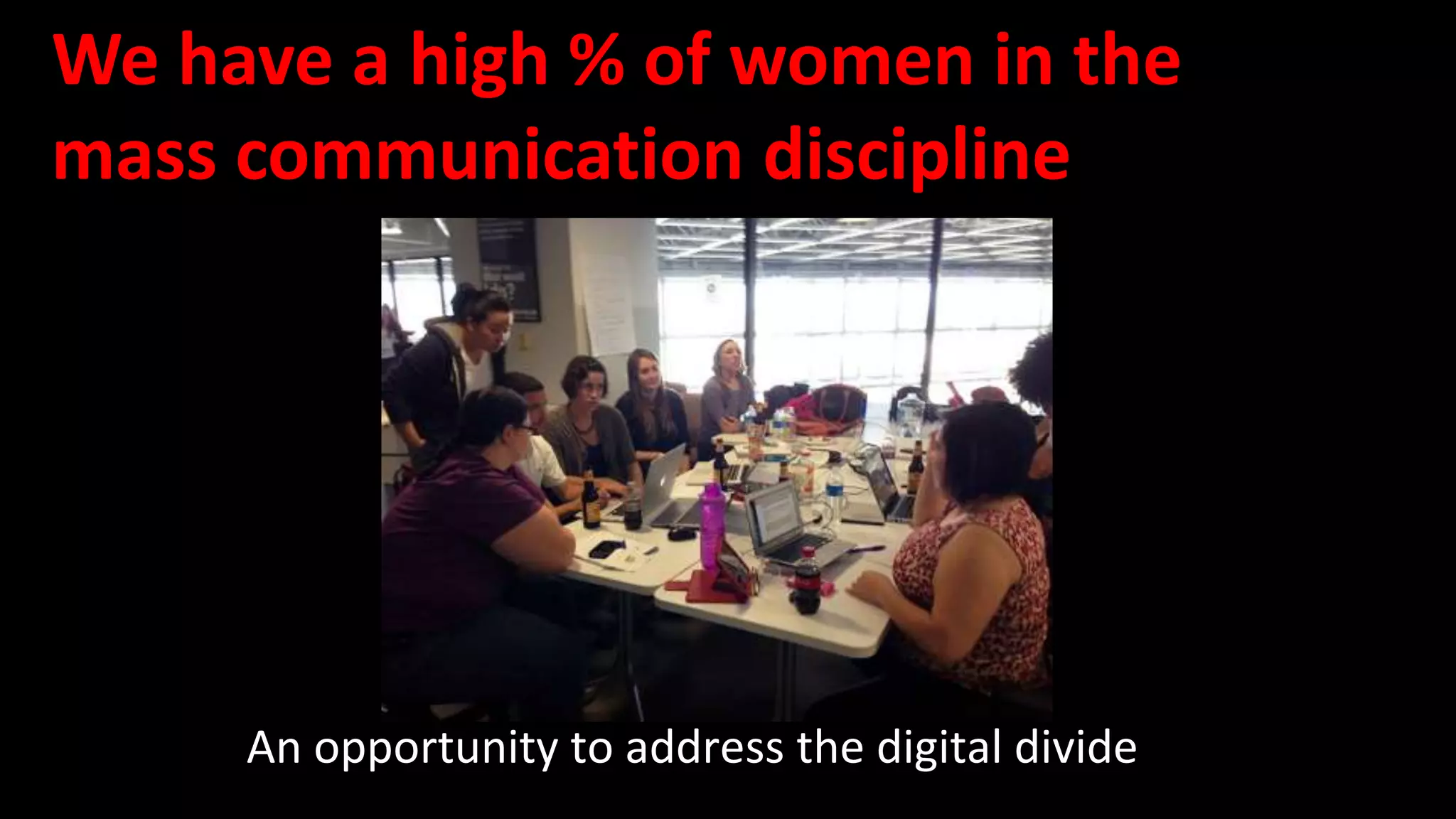 Jobs! 
– BuzzFeed, Data Journalist for Investigative Reporting Team 
“Track record of using data to find, tell and reinforce powerful stories.” 
“Be proficient in at least one modern programming language.” 
– Austin American-Statesman, News Application Specialist 
“Programming skills to develop apps for HTML5/CSS3/JavaScript.” 
“Familiarity with Web APIs and common data visualization libraries.” 
“Experience with a web development framework such as 
Rails or Django is preferred.” 
 