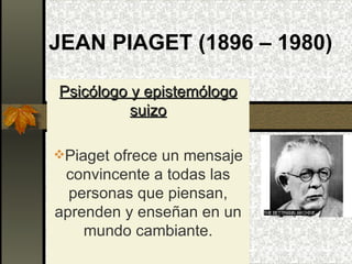 JEAN PIAGET (1896 – 1980) ,[object Object],[object Object]