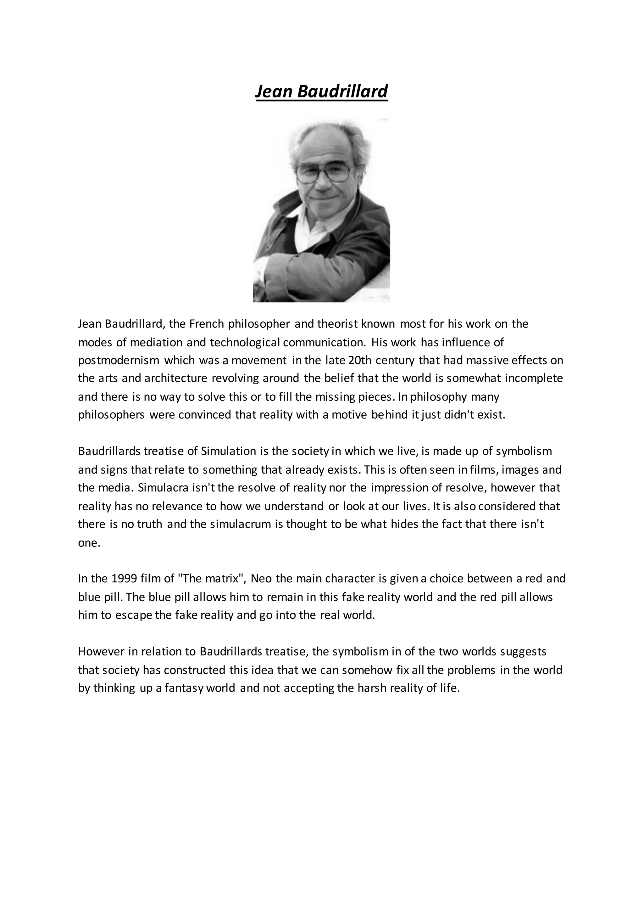 Jean baudrillard | DOCX