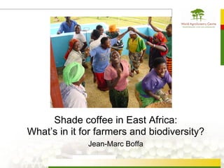 Shade coffee in East Africa:
What’s in it for farmers and biodiversity?
              Jean-Marc Boffa
 
