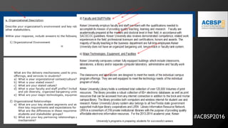 Sample (clear
labels)
@ACBSPAccredited #ACBSP2016
 