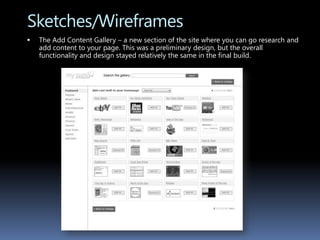 Examples of current siteGoing through the current website allowed me to see what features were being used and how. This overview also provided me the opportunity to asses the overall user experience of the site, helping define what needed improving or added.