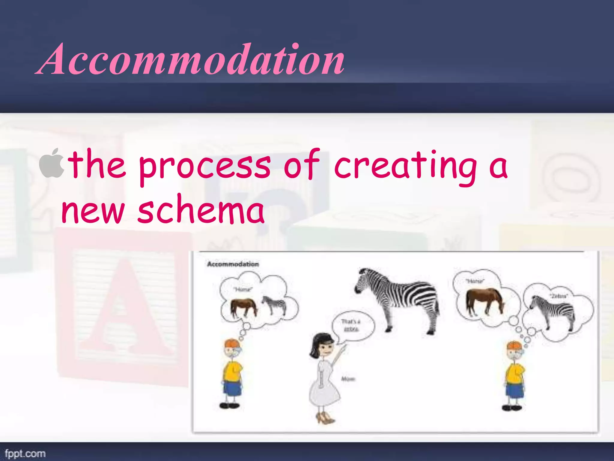 Accommodation
the process of creating a
new schema
 