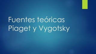 Fuentes teóricas
Piaget y Vygotsky
 