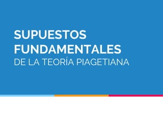 SUPUESTOS
FUNDAMENTALES
DE LA TEORÍA PIAGETIANA
 