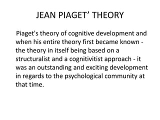 jean piaget contribution to education