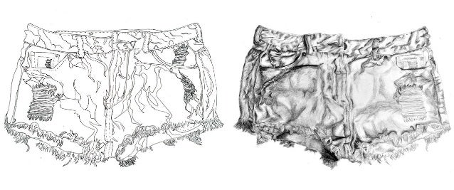 jean shorts drawing
