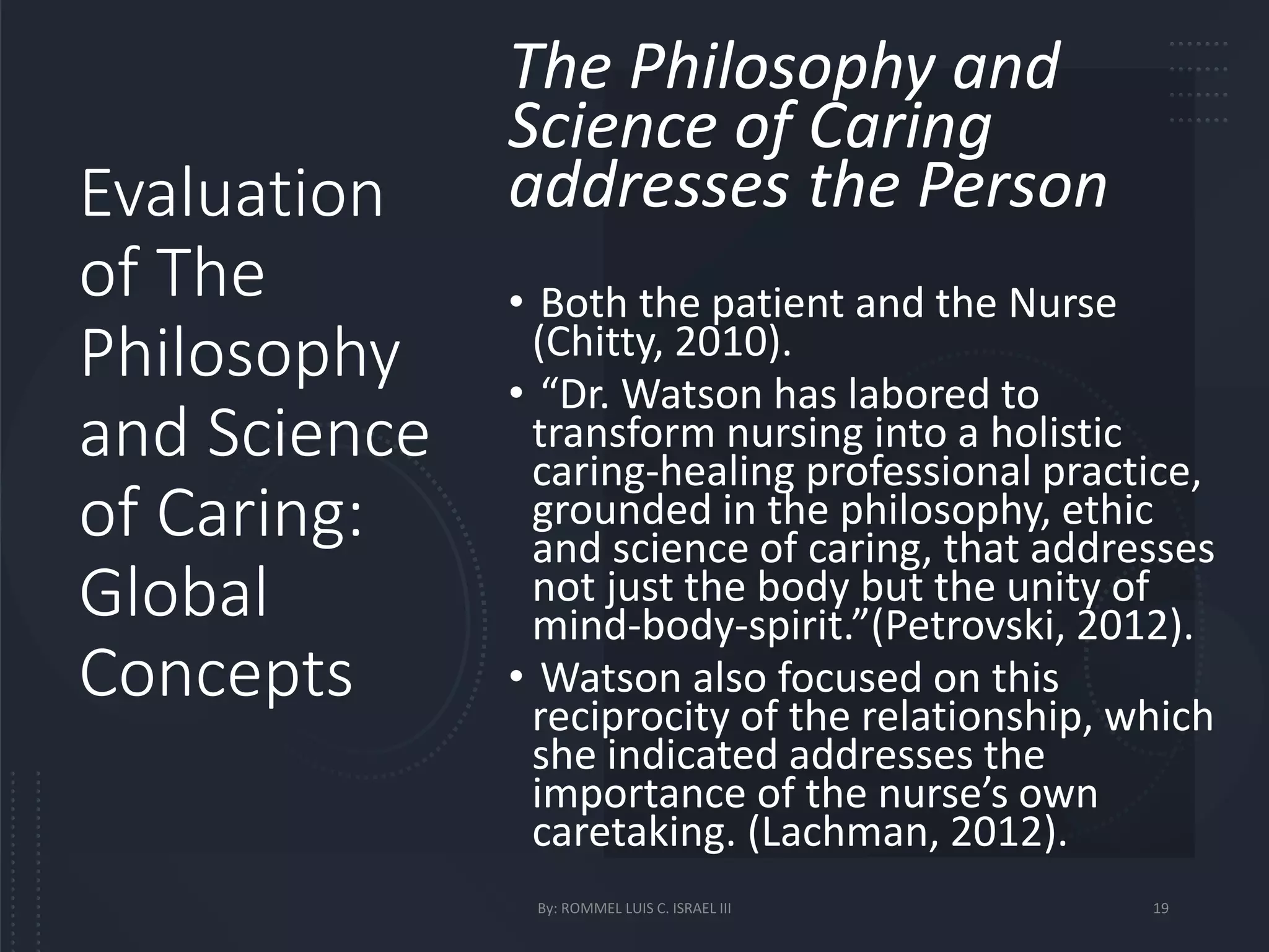 JEAN WATSON THEORY OF HUMAN CARING PPTX Jean watson theory of human caring pptx