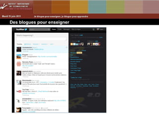 Des blogues pour enseigner  