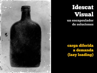 Idescat   
Visual  
un encapsulador
de soluciones
carga diferida
a demanda
(lazy loading)
 