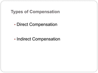 Direct Compensation Components Maintenance of Human Resources | PPTX