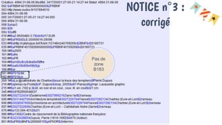 NOTICE n°3 :
corrigé
Pas de
zone
B183
 