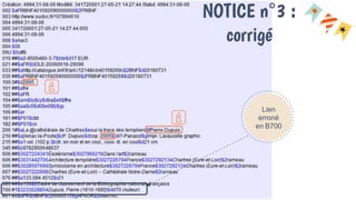 Lien
erroné
en B700
NOTICE n°3 :
corrigé
 