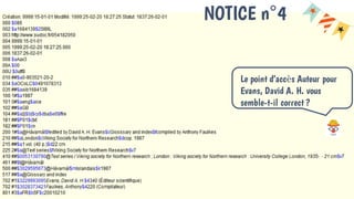 NOTICE n°4
Le point d’accès Auteur pour
Evans, David A. H. vous
semble-t-il correct ?
 