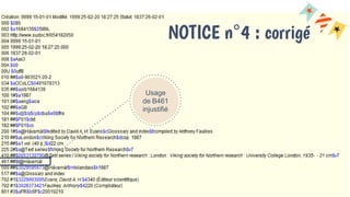 Usage
de B461
injustifié
NOTICE n°4 : corrigé
 