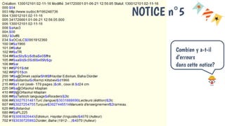 NOTICE n°5
Combien y a-t-il
d’erreurs
dans cette notice?
 