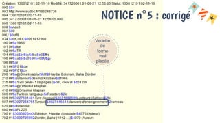 Vedette
de
forme
mal
placée
NOTICE n°5 : corrigé
 