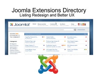 Joomla Extensions Directory Listing Redesign and Better UX 