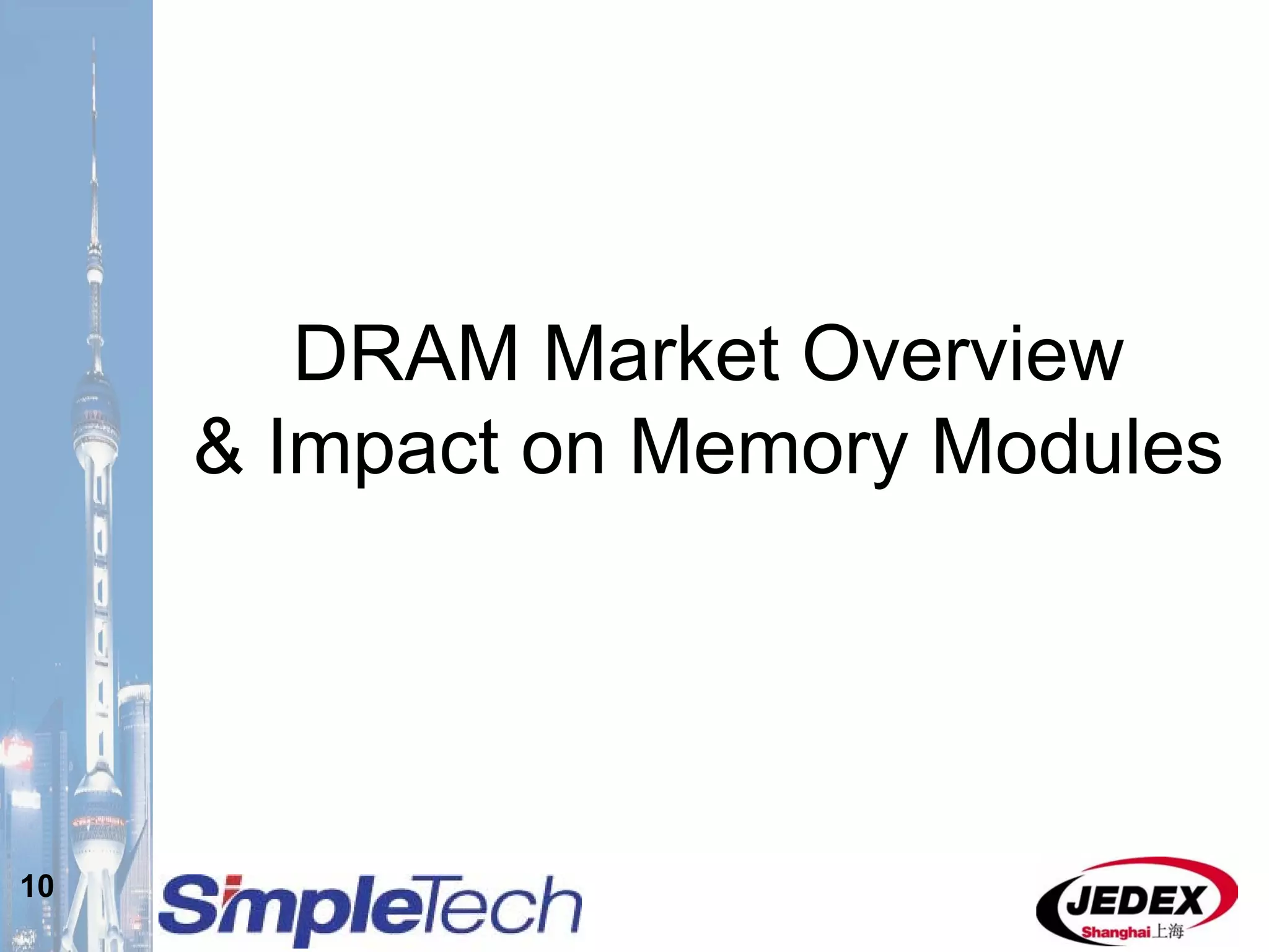 10
DRAM Market Overview
& Impact on Memory Modules
 